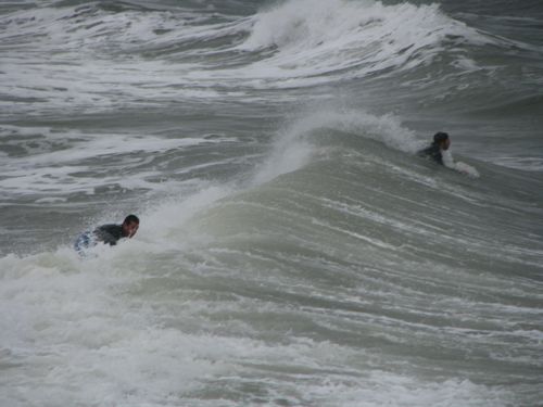 surfers in 65 degree water. We noticed that not a single woman was crazy enough to take that plunge.