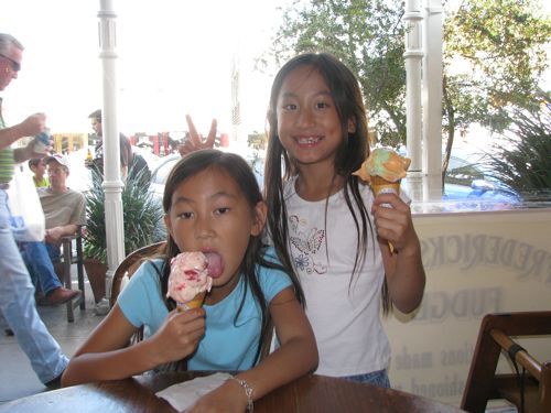 Eating ice cream and annoying her sister are Coco's favorite pastimes.